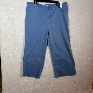 Lou And Grey Navy Wide Leg Crop Pants Size 33